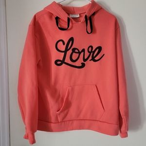 Bobbie Brooks Ladies - Hot Pink "Love" Lined Hoodie With Pocket - Size XL